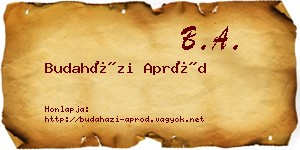 Budaházi Apród névjegykártya